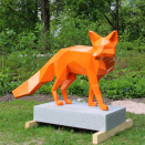 Geometrical fox, designed by Sofie Sollid Gjertsen, was the second contribution chosen through a competition among children in northern Norway. More will be added in the years to come, as similar competitions are held in other parts of the country. Photo: Liv Osmundsen, the Royal Court.